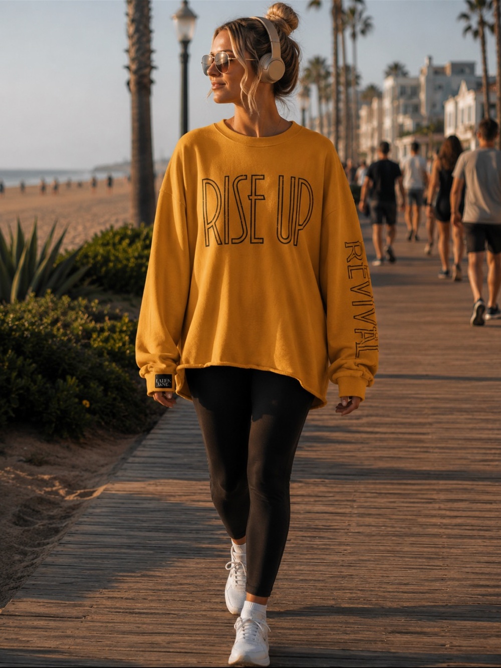 Mustard Yellow 'Rise Up' Oversized Women's Sweater